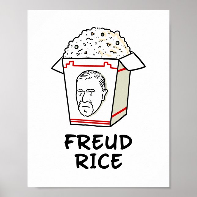 Affiche Pun de psychologie alimentaire de riz frais (Devant)