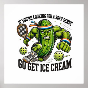 Affiche Pun drôle pour amateur de Pickleball avec un pickl