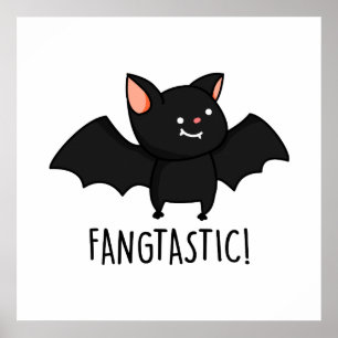 Affiche Pun Fangentastique Drôle Chauve-Souris Noire Hallo