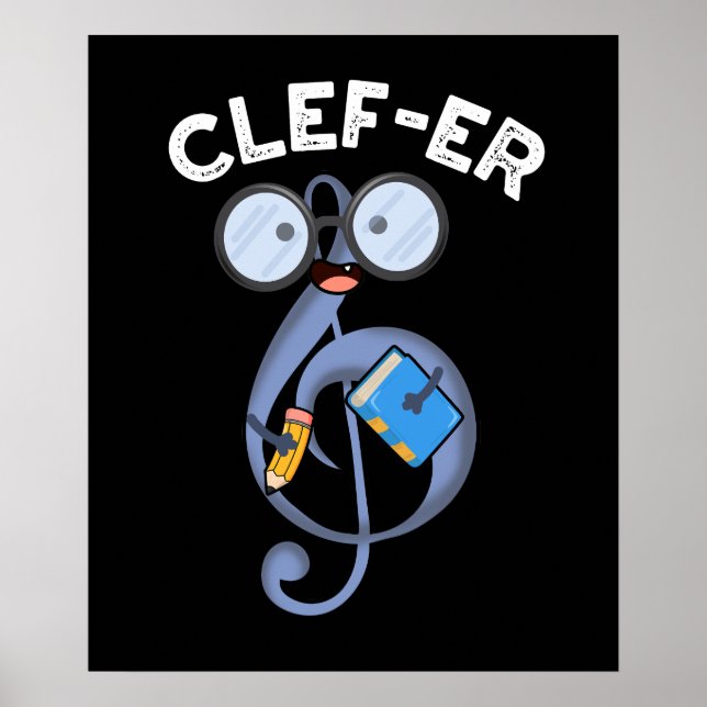 Affiche Pun musical drôle Clef-er  (Devant)