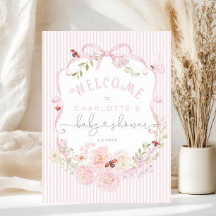 Affiche Punaise de l'amour rayures rose arc en mousse de b