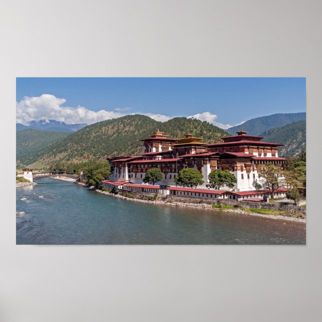 Affiche Punakha Dzong au Bhoutan (Devant)
