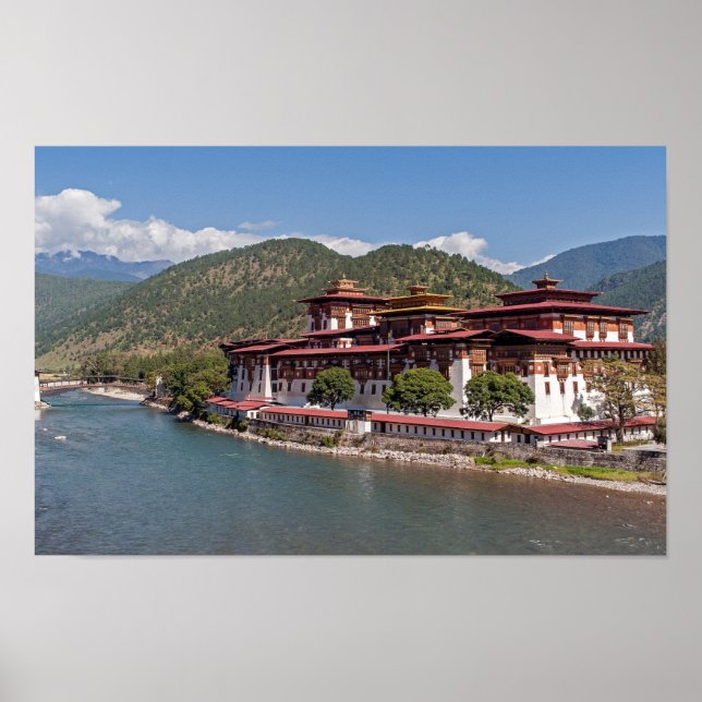 Affiche Punakha Dzong au Bhoutan (Devant)