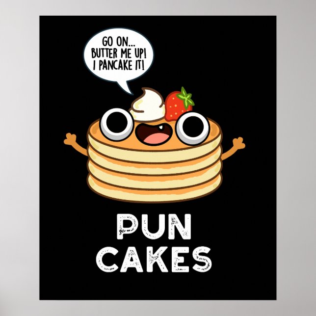 Affiche Puncakes Drôle Pancake Pun Dark BG (Devant)
