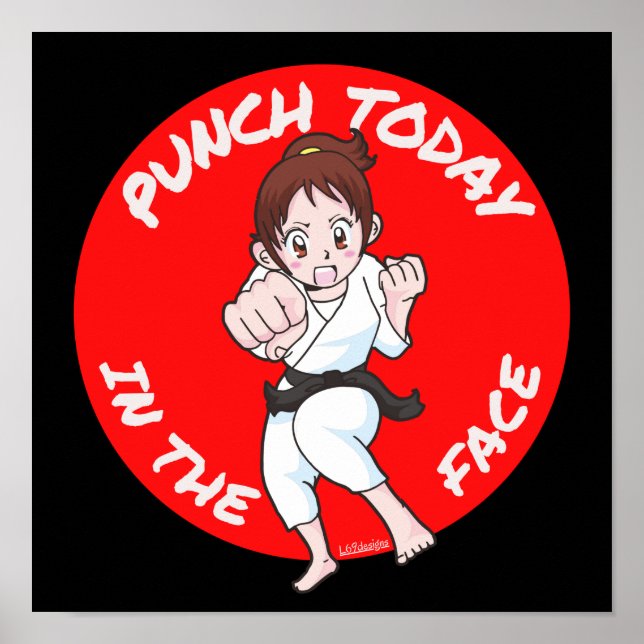 Affiche PUNCH AUJOURD'HUI DANS LE VISAGE inspiré idée cade (Devant)