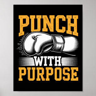 Affiche Punch Avec Objectif Boxer Sports Force Gym Athle