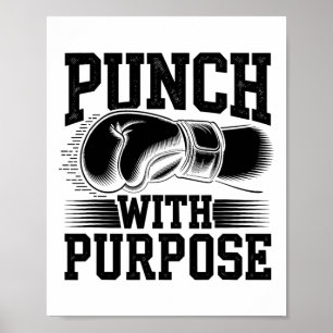 Affiche Punch Avec Objectif Boxer Sports Force Gym Athle