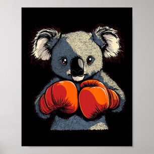 Affiche Punch Knockout D'Un Ours Koala En Boxe Avec Gant