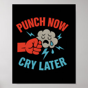 Affiche Punch Now Martial Arts Boxe Humour graphique