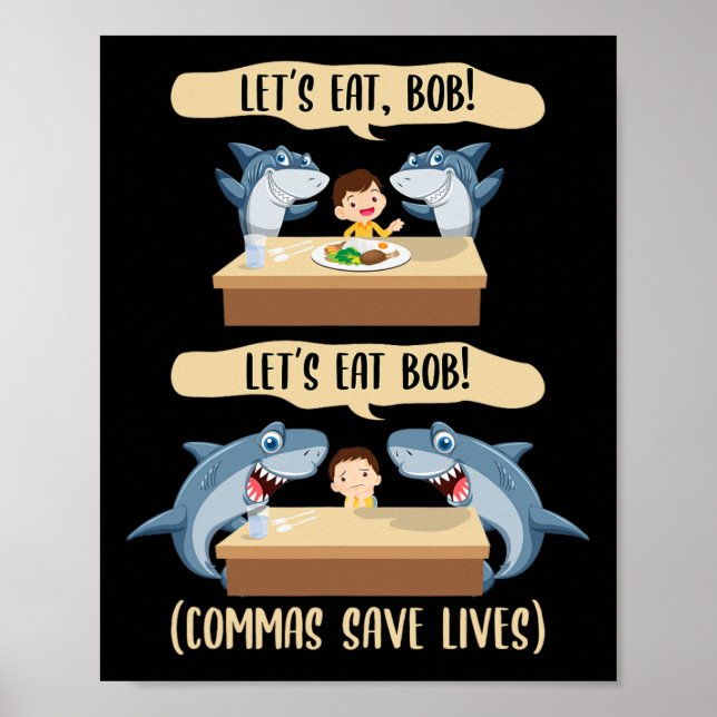 Affiche Punctuation Sauve Des Vies Requin - Mangeons Bob D (Devant)