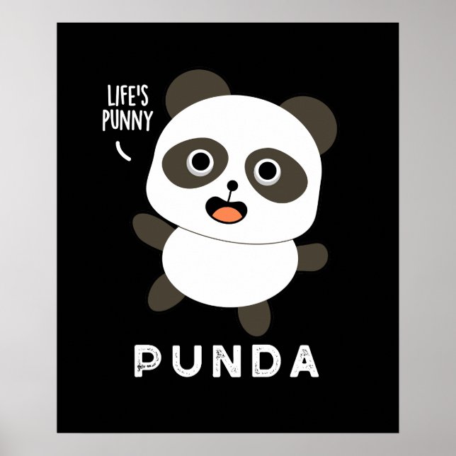 Affiche Punda Funny Animal Panda Pun Dark BG (Devant)
