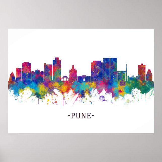 Affiche Pune Maharashtra Skyline (Devant)
