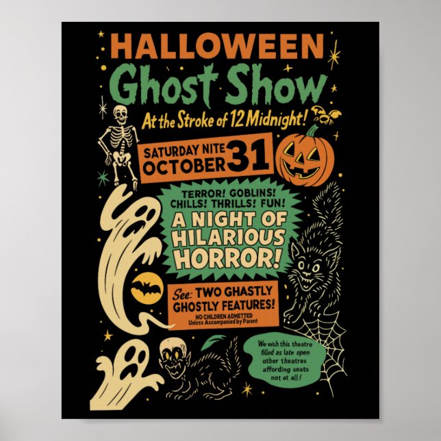 Affiche Punk Drôle Horreur Éffrayant Halloween Ghost Show  (Devant)