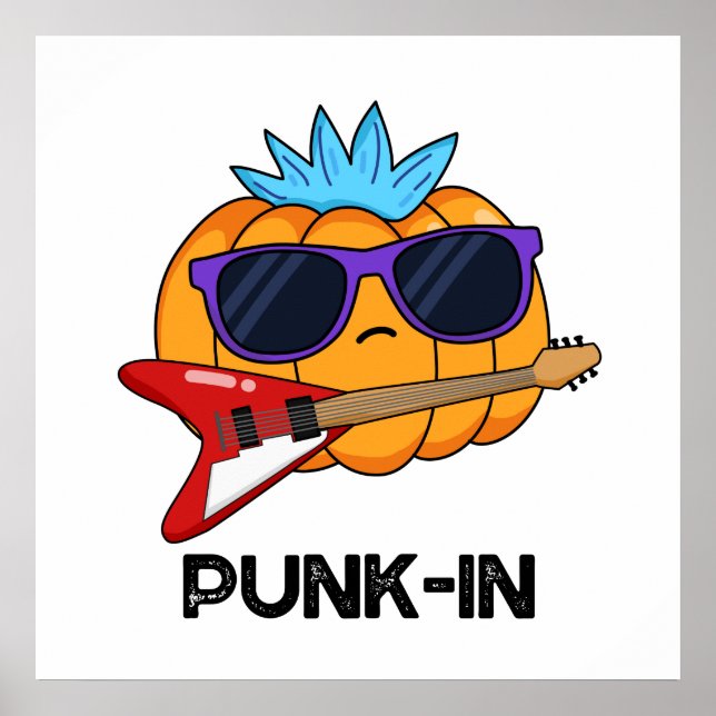 Affiche Punk in Funny Punk Rock Citrouille Pun (Devant)