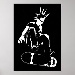 Affiche punk skateboard