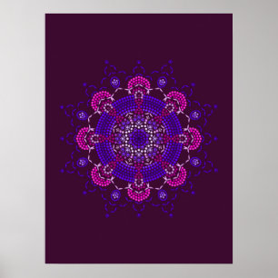 Affiche Punktmalerei trifft auf Mandala 1.21