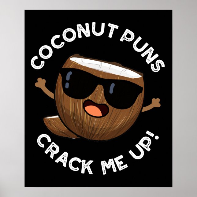 Affiche Puns à la noix de coco me craquer Funky Pun à la f (Devant)