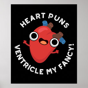 Affiche Puns Coeur Ventricle Mon Fancy Anatomy Pun Dark BG