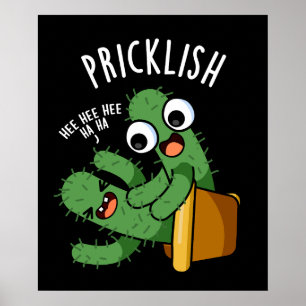 Affiche Puns de cactus drôles et épineux Fond sombre