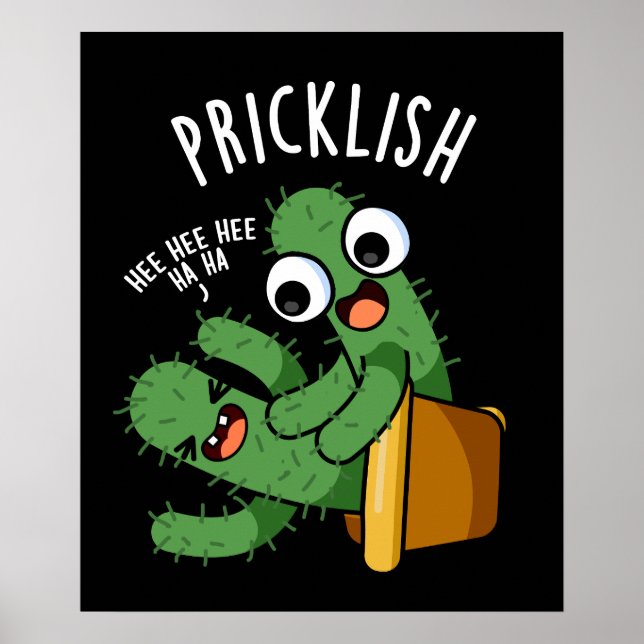 Affiche Puns de cactus drôles et épineux Fond sombre (Devant)