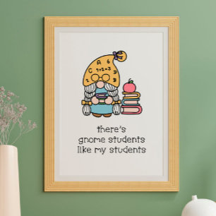 Affiche Puns Gnome Décor De Classe De L'Enseignant