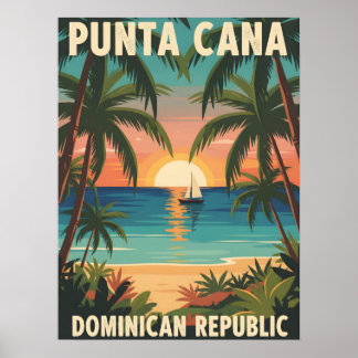 Affiche Punta Cana République dominicaine Coucher de solei