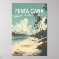 Punta Cana République Dominicaine Travel Art Vinta