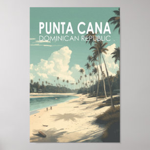 Affiche Punta Cana République Dominicaine Travel Art Vinta