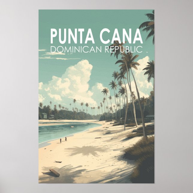 Affiche Punta Cana République dominicaine Voyage Art Vinta (Devant)