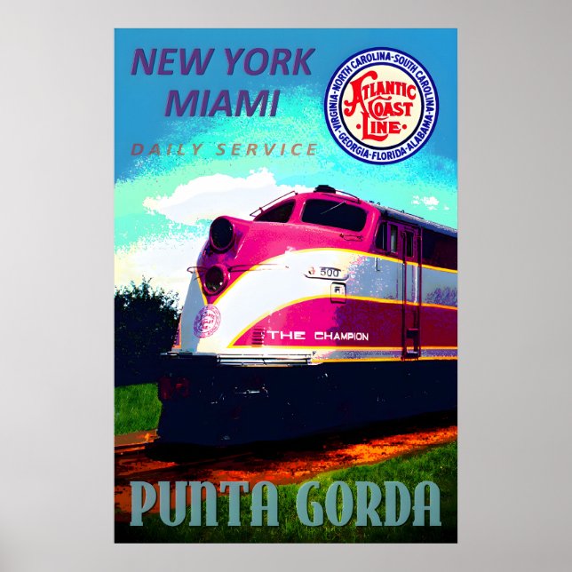 Affiche Punta Gorda Florida Atlantic Coast Line Railroad (Devant)