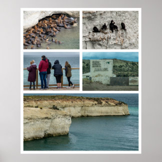 Affiche Punta loma photo collage, province de chubut, arge