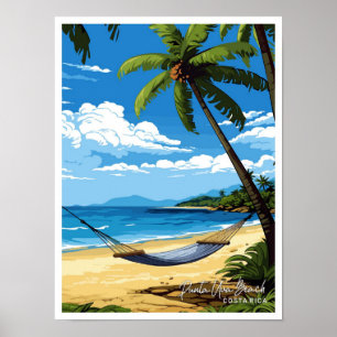 Affiche Punta Uva Beach Costa Rica Illustration de voyage