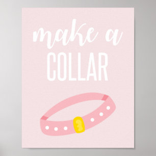 Affiche Puppy Anniversaire Signale Faire un collier rose