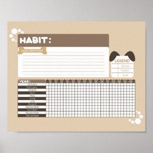 Affiche Puppy Chien Conception Habit Tracker