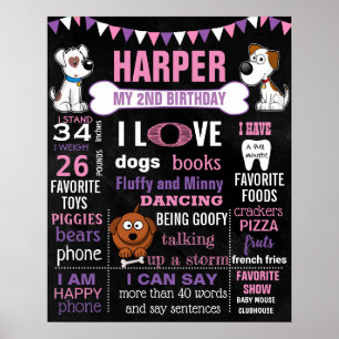 Affiche Puppy DOG panneau de signalisation d'anniversaire 