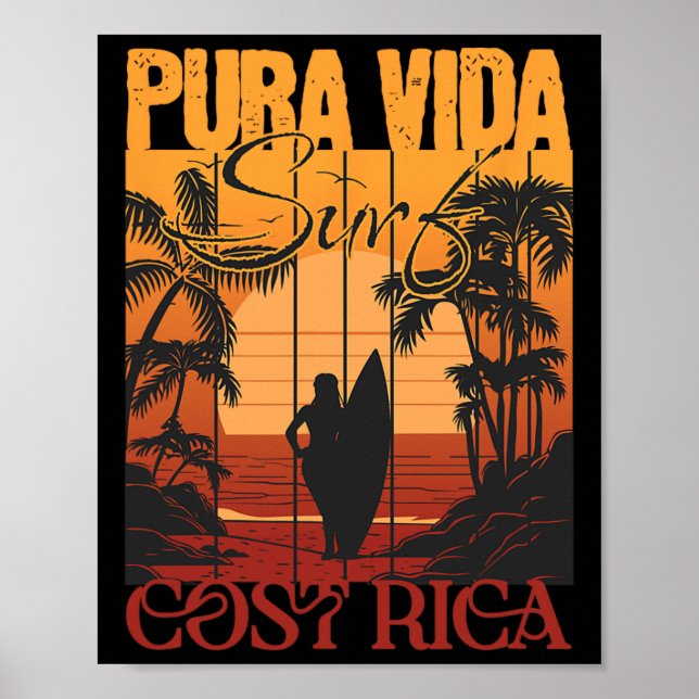 Affiche Pura Vide Costa Rica Surf  (Devant)