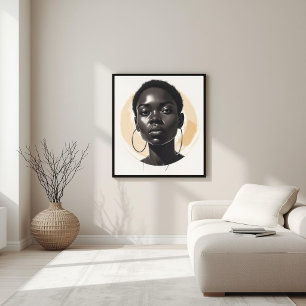 Affiche Pure Essence – Portrait Contemporain de Femme Noir