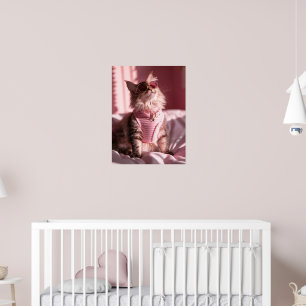 Affiche Purfection rose : Chic Chat dans le style