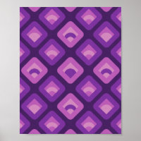 Purple 70s retro sunset cubes pattern