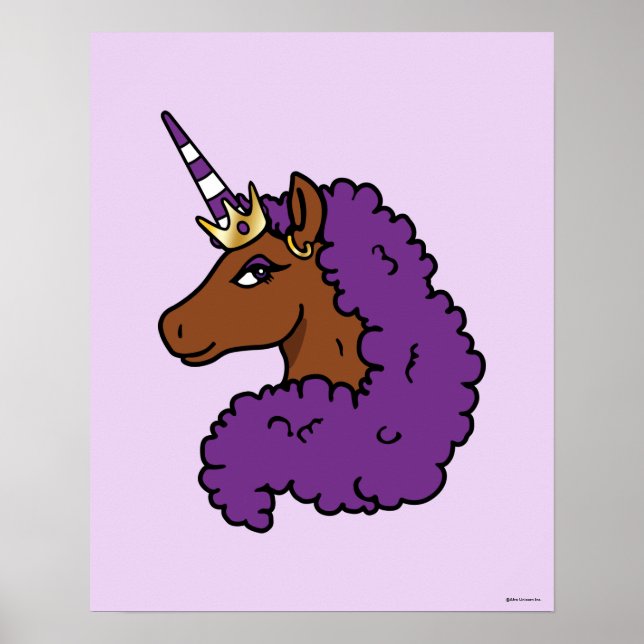 Affiche Purple Afro Unicorn (Devant)