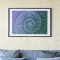 Purple and Green Spiral Ammonite Fossil Art Print