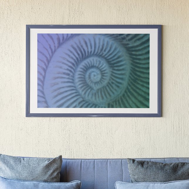 Affiche Purple and Green Spiral Ammonite Fossil Art Print (Créateur téléchargé)