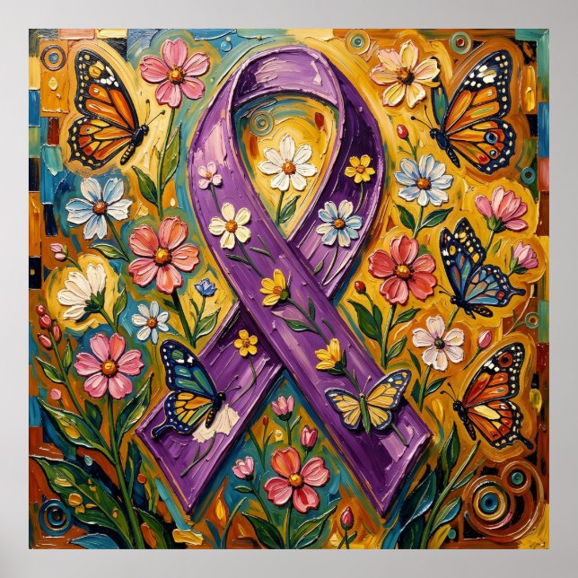 Affiche Purple Awareness Ribbon Fibro (Devant)