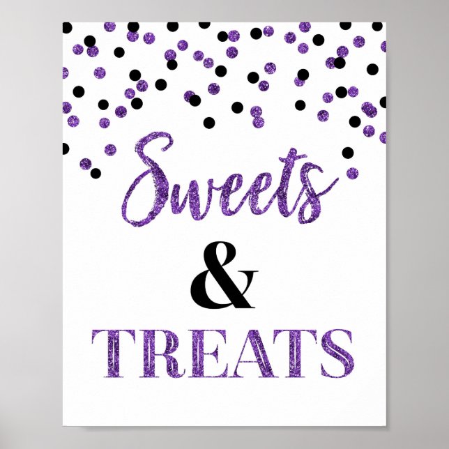 Affiche Purple Black Sweets & Traitements Dessert Table (Devant)