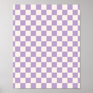 Affiche Purple Check, Checkerboard Pattern, Checkered