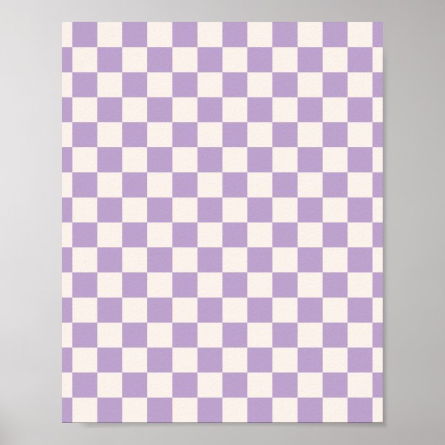 Affiche Purple Check, Checkerboard Pattern, Checkered (Devant)