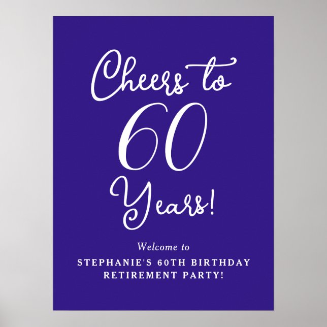 Affiche Purple Cheers à 60 ans Parti de retraite (Devant)
