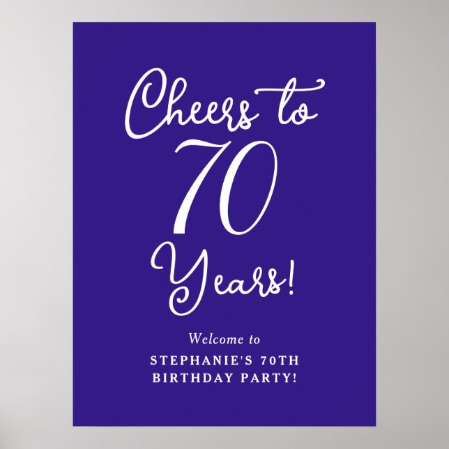 Affiche Purple Cheers to 70 ans Anniversaire Bienvenue (Devant)