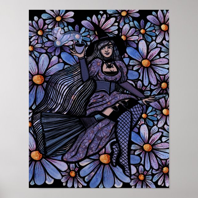 Affiche Purple Coffee Witch Daisy Art (Devant)