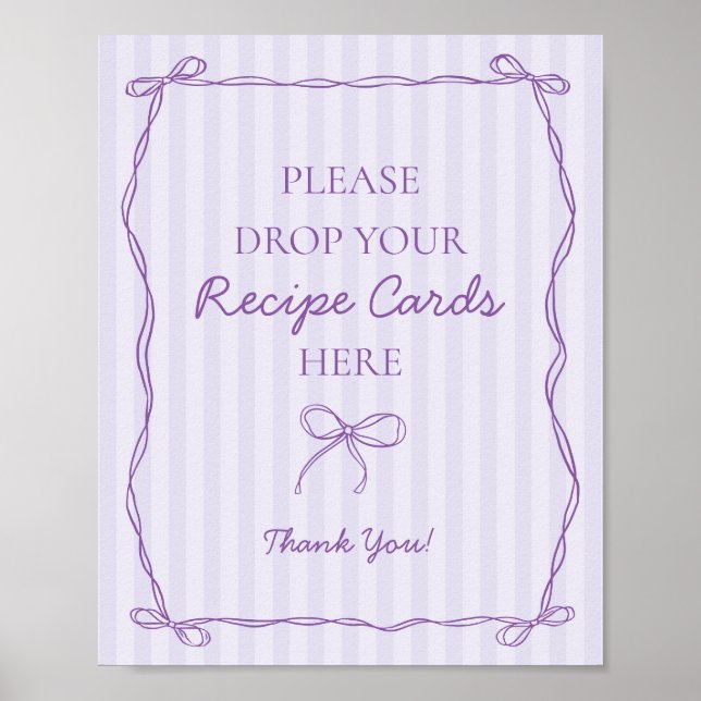 Affiche Purple Coquette Bow Lavender Partager une recette  (Devant)